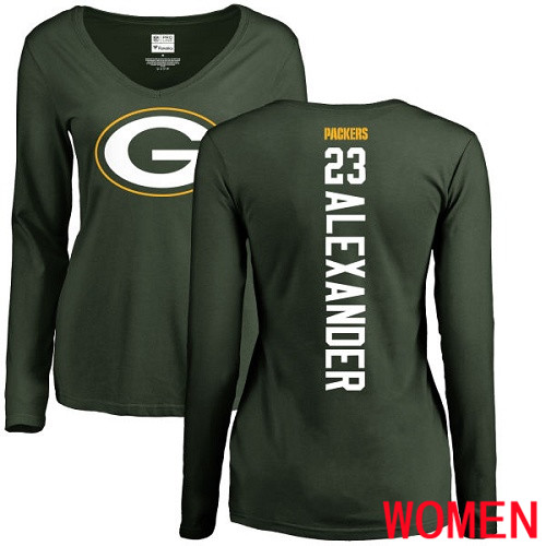 Green Bay Packers Green Women #23 Alexander Jaire Backer Nike NFL Long Sleeve T Shirt->nfl t-shirts->Sports Accessory